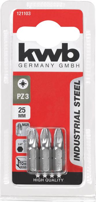 Actual product image kwb INDUSTRIAL STEEL Bits, 25 mm, PZ 3 (25mm)