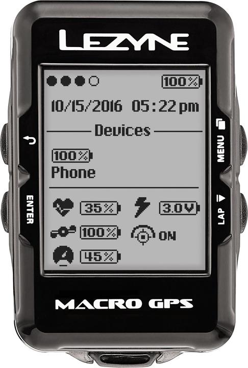 Produktbild Lezyne Macro GPS Fahrradcomputer mit Herzfrequenzmessgerät und Speed Cadence Sensor
