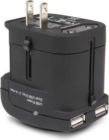 Produktbild Hamlet Traver Adapter universal reiseadapter für steckdosen plus usb-ladegerät (2 Ports)