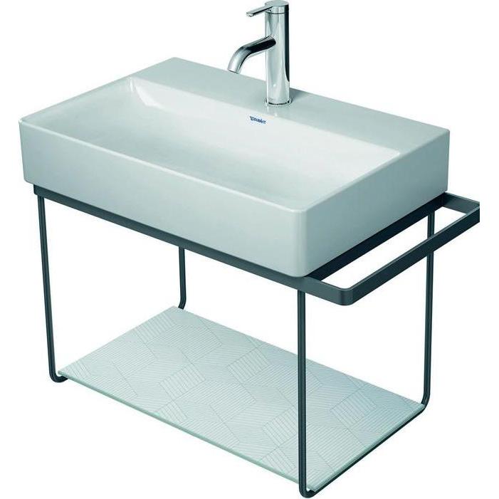 Duravit, Waschbeckenunterschrank, Metallkonsole DURASQUARE wandh für Waschtisch 235660 schwarz matt (66.5 x 38 x 40 cm)