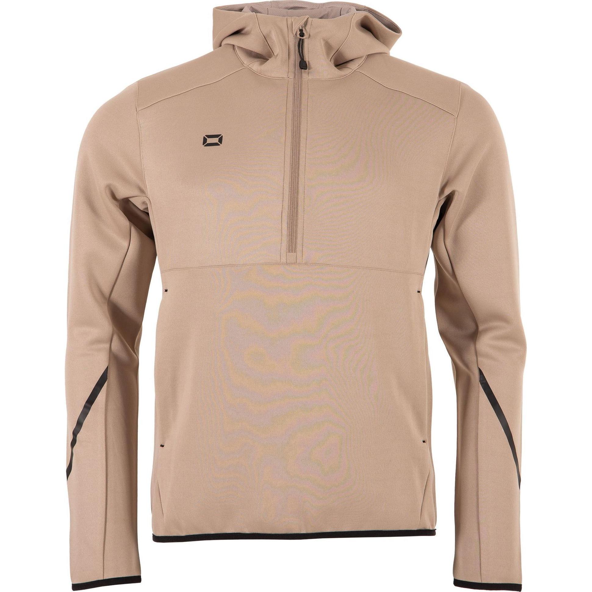Stanno, Unisex, Pullover, Plaza Half Zip Hoodie, Beige, Schwarz, (L)