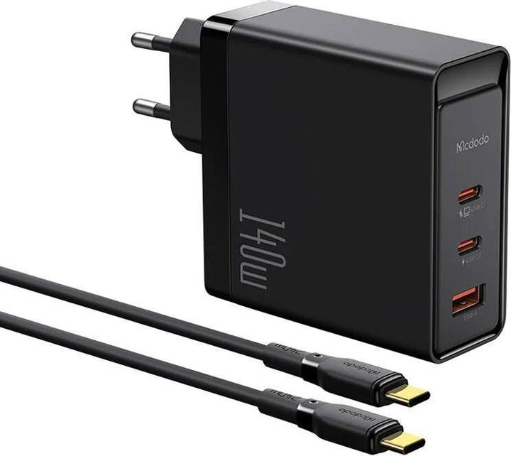 Mcdodo Charger GaN 140W CH-2913, 2x USB-C, USB-A (black) (140 W, 1 Port)