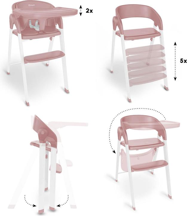 Actual product image BabyGo Levels Highchair rose/white (Highchair)