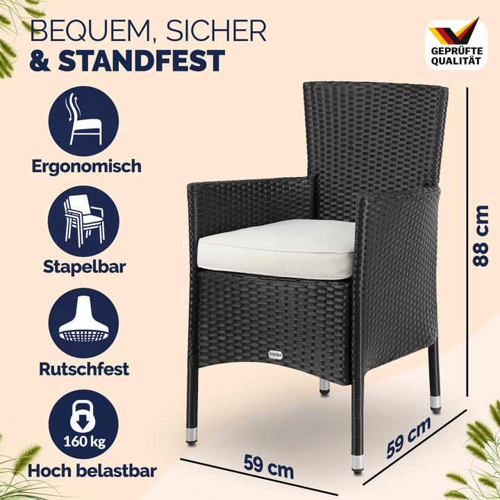 Produktbild Casaria Polyrattan Gartenstühle