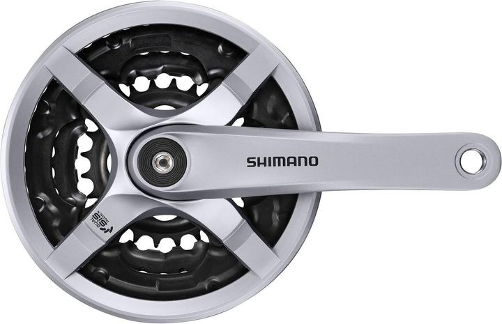 Shimano FC-TY501 crankset 6/7/8-speed 48-38-28 T. with chain guard ring