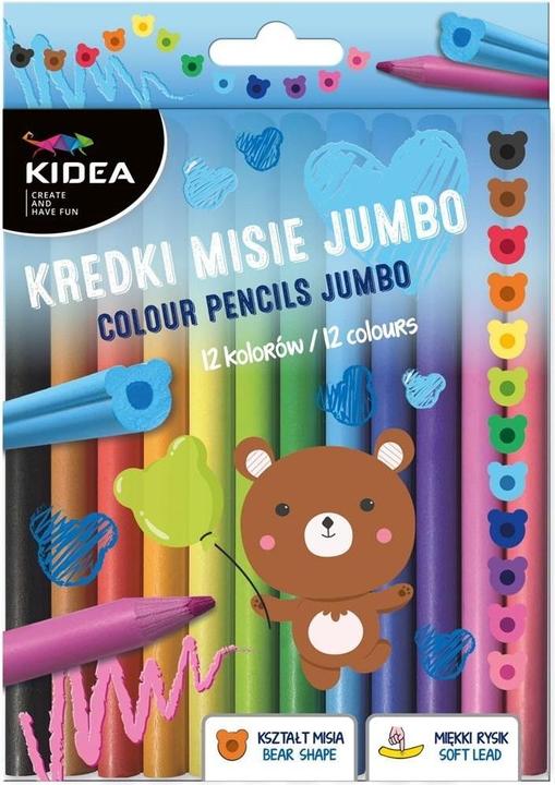 Image du produit Derform Teddybären Jumbo-Buntstifte 12 Farben KIDEA (12x)