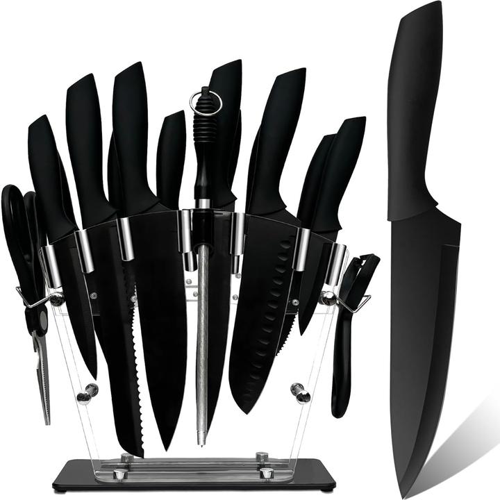 Produktbild Jinpiker 16-teiliges Küchenmesser-Set mit Messerblock