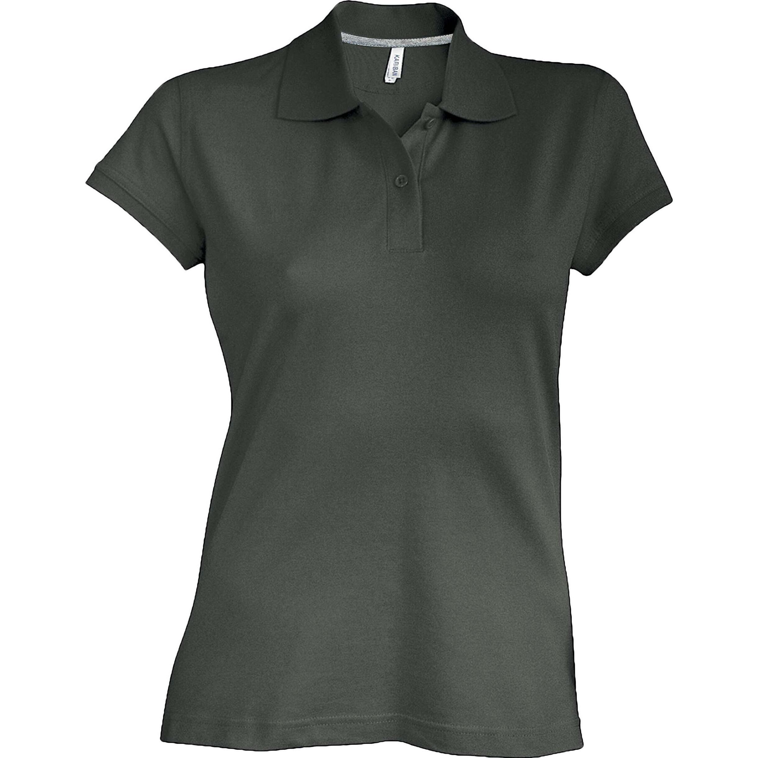 Kariban, Damen, Shirt, Damen Polo mit kurzen Ärmeln, Grün, (L)