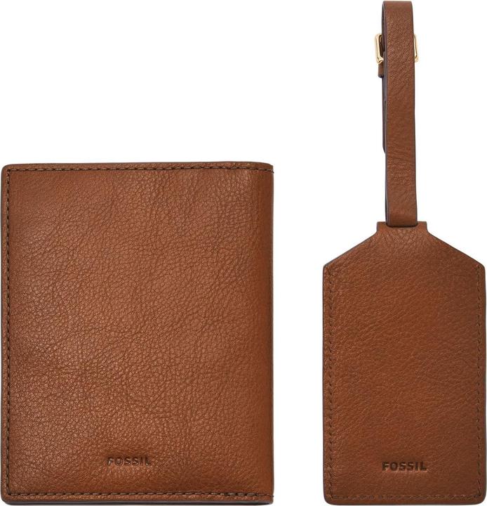 Actual product image Fossil Gift Set Passport Case and Luggage Tag