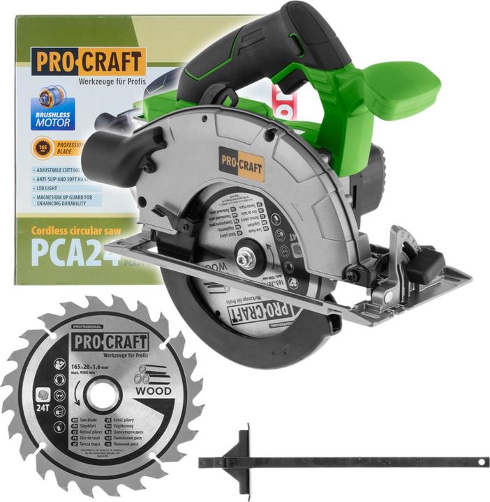 Produktbild Procraft PCA24bb Akku Handkreissäge 20 V 165 mm Brushless Solo - ohne Akku, ohne Ladegerät