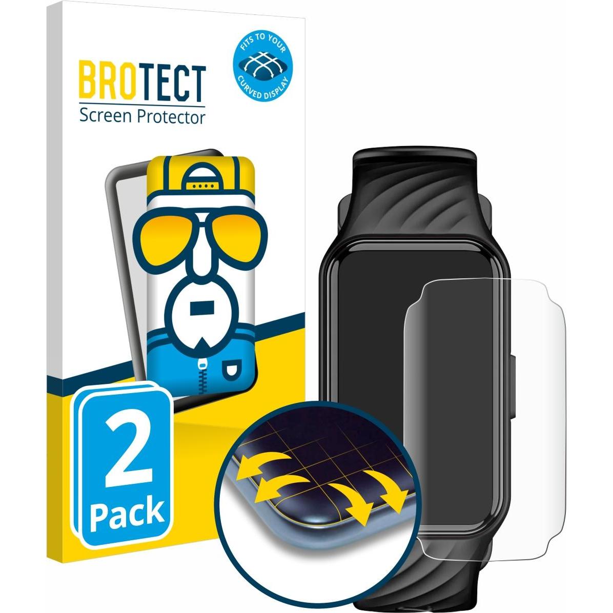 BROTECT Fullscreen Schutzfolie Displayschutz Folie Klar Transparent, Smartwatch Schutzfolie, Transparent