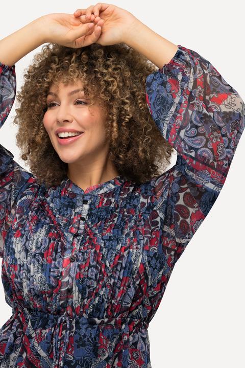 Immagine prodotto Ulla Popken Abito con design Paisley, scollo a tunica e maniche lunghe (42, 44)