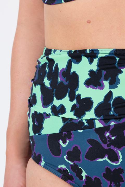 Actual product image Ulla Popken Two Tone Abstract Print Draped Bikini Set (58)