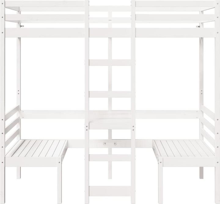 Produktbild vidaXL Hochbett mit Schreibtisch & Stühlen (75 x 190 cm)