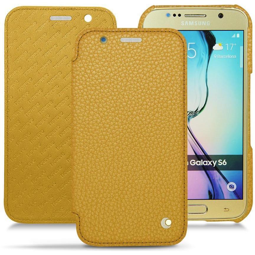 Noreve Lederschutzhülle horizontal (Samsung Galaxy S6), Smartphone Hülle, Orange