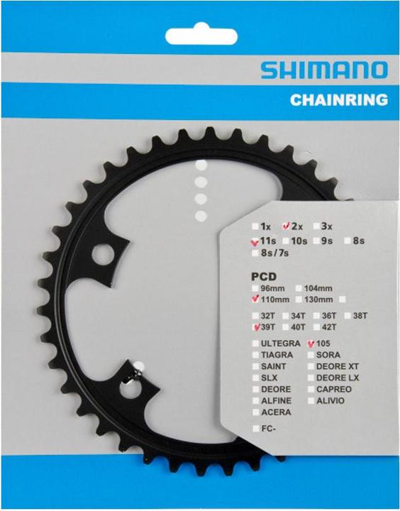 Actual product image Shimano 105 FC-5800 chainring MD 110 mm (39)