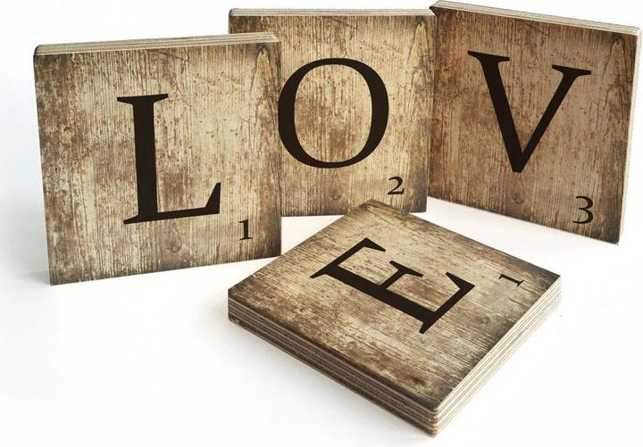 Produktbild Trenddeko Buchstabensteine Love - Vintage (20 x 20 cm)