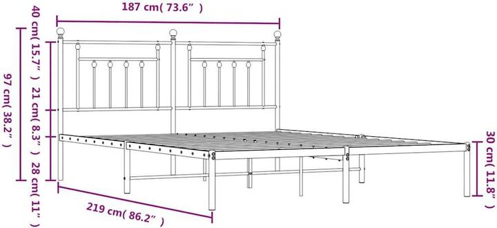 Produktbild vidaXL Bettgestell (183 x 213 cm)