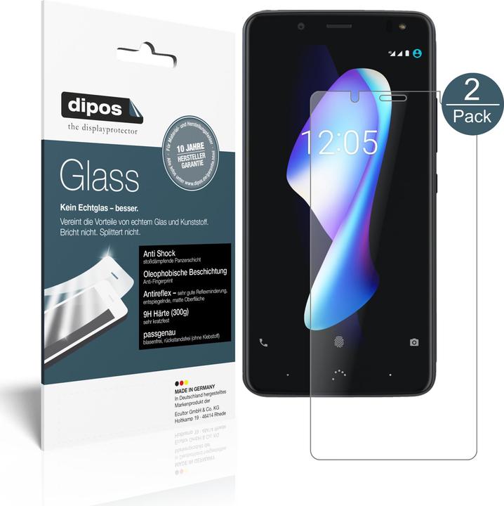 Produktbild Dipos Displayschutz Anti-Shock (2 Stück, BQ Aquaris V Plus)