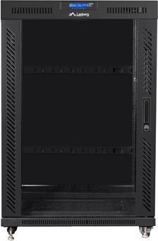 Produktbild Lanberg Free-standing cabinet 19 inches 22U glass doors LCD (flat pack) V2 black (22 HE, 19 Zoll Rack)