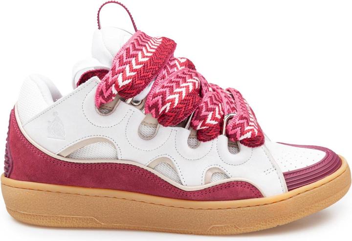 Immagine prodotto Lanvin curb sneaker in leather and suede color white and berry (42)