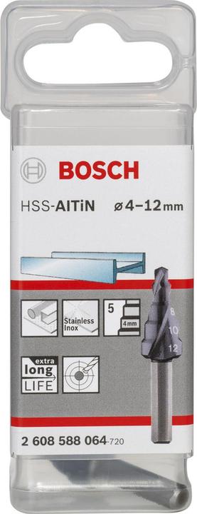 Produktbild Bosch Professional Zubehör Stufenbohrer HSS-AlTiN, 4 - 12 mm, 6 mm, 50 mm, 5 Stufen (6 mm)