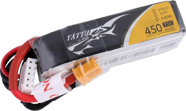 Image du produit Tattu Accu RC LiPo 450 mAh 14.8 V 75C Long (14.80 V, 450 mAh)