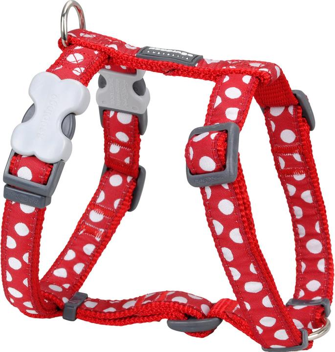 Red Dingo Harness white Spots Red S