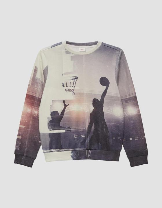 Produktbild s.Oliver Sweatshirt Sweatshirt mit Allover-Foto-Print (S)