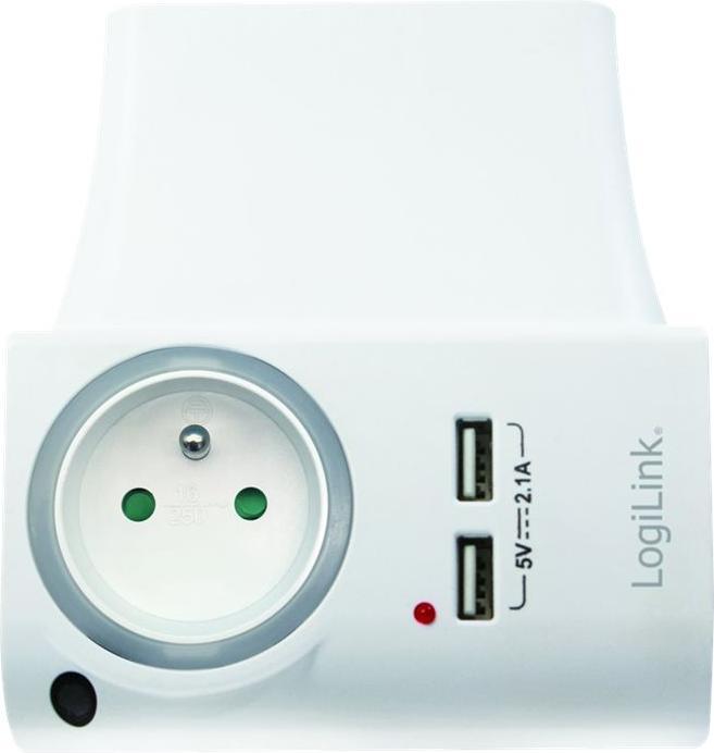 Produktbild LogiLink USB Steckdosenadapter (2 Ports)