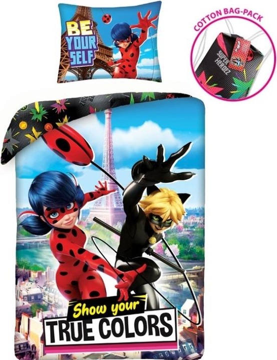 Actual product image MCU Miraculous Ladybug "Show your true colours" Sengetøj incl. rygsaek