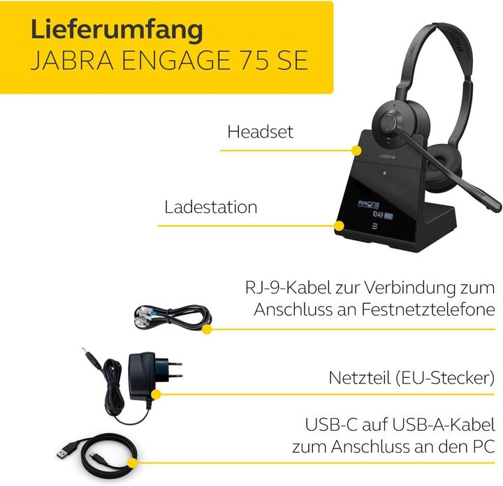 Actual product image Jabra Engage 75 SE Stereo (Wireless, USB-C)