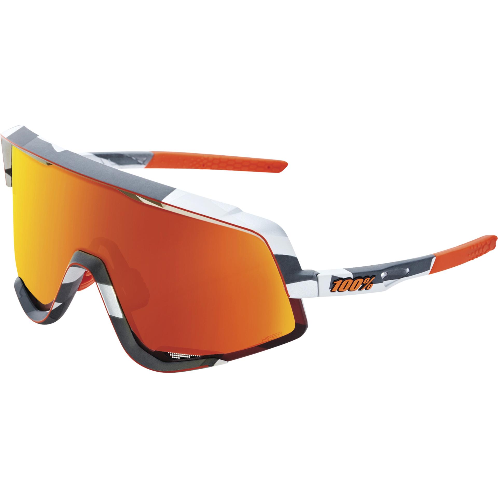 100%, Herren, Sportbrille, Brille Glendale Soft Tact (Soft Tact grey Camo, Hiper Red), Grau