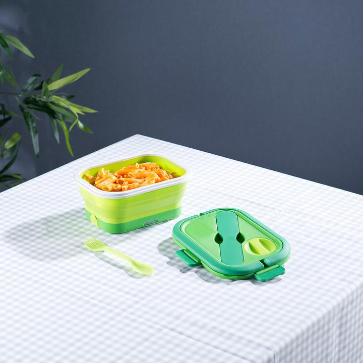 Immagine prodotto Rosenstein & Söhne Scatola da pranzo termica elettrica pieghevole con posate multifunzionali