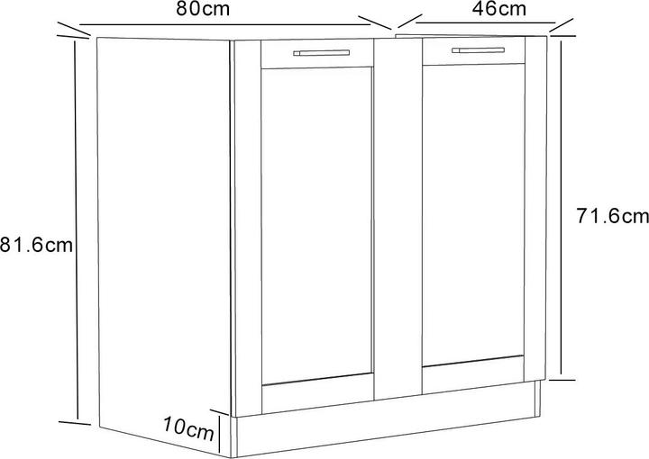 Actual product image VCM Spülenschrank Küche Breite 80 cm Colura (80 x 46 x 82 cm)