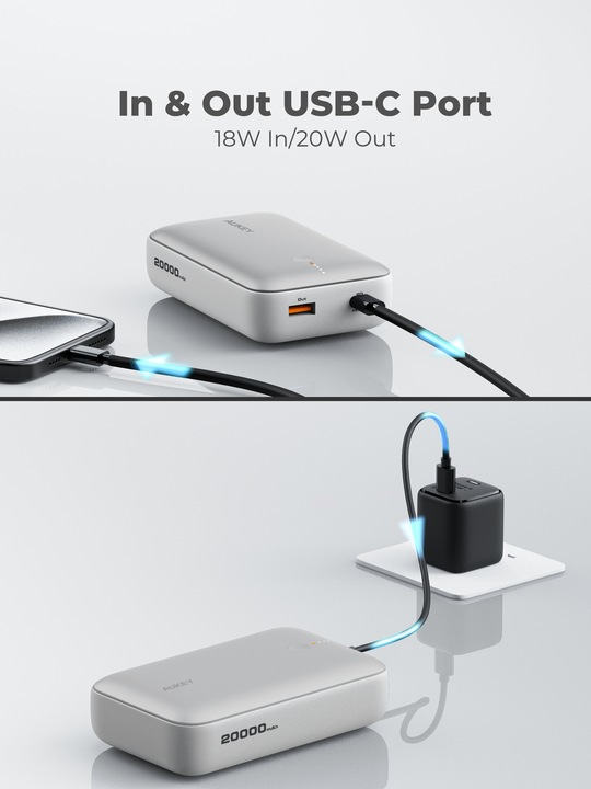 Actual product image Aukey Spark Mini (20000 mAh, 20 W, 74 Wh)