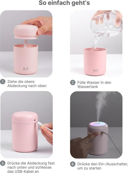 Produktbild Hermex Tragbarer Luftbefeuchter Mini-Luftbefeuchter Ultraschall Diffusor
