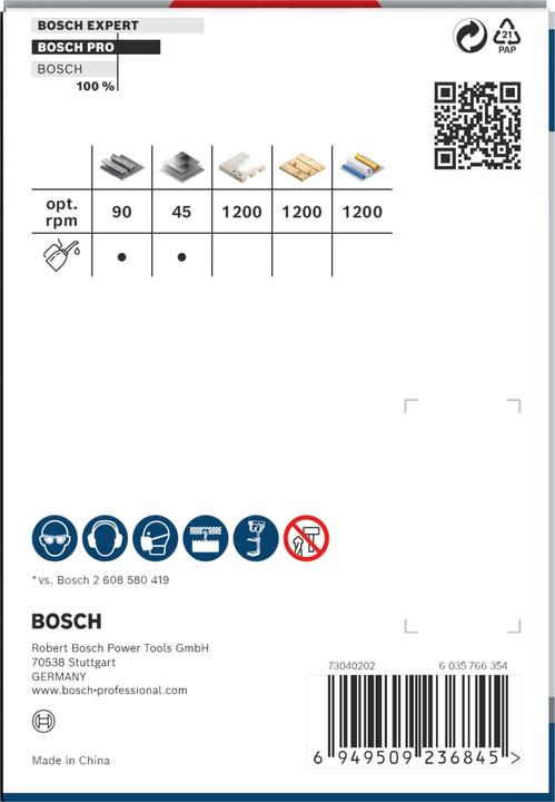 Nutritional values and ingredients Bosch Professional Zubehör PRO Multi material hole saw, 95 mm, with thread (95 mm)