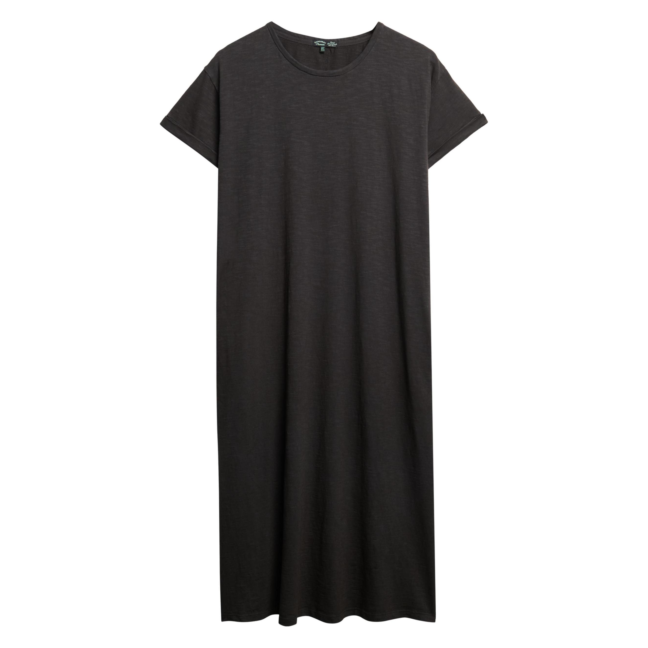 Superdry, Damen, Kleider, T-Shirt-Midikleid, Schwarz, (Xl)