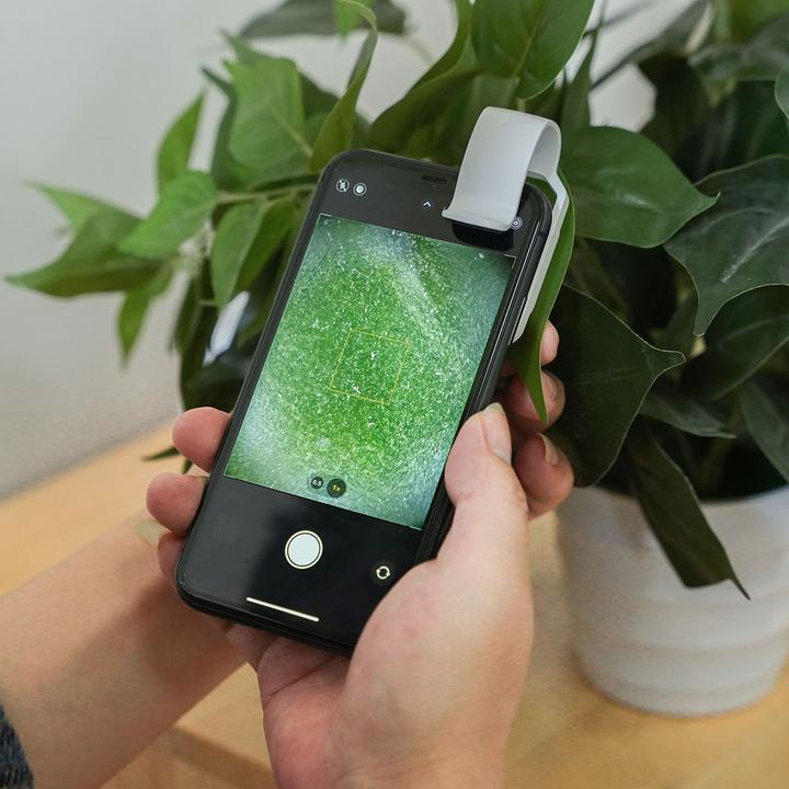 Image du produit Ideoon Mikroskop-Vorsatzlinse für Smartphones&Tablets, 200-fache Vergrösserung, 6 LEDs, weiss