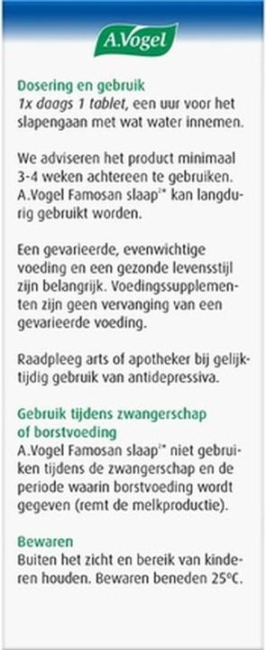 Actual product image A. Vogel A.Vogel Famosan Sleep 30 Pieces
