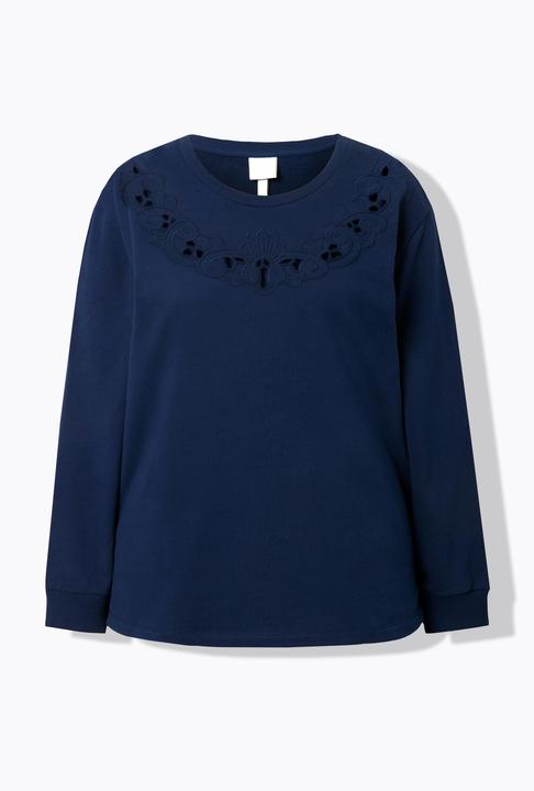 Produktbild Ulla Popken Sweatshirt, Lockstickerei, Rundhals, Langarm (42)