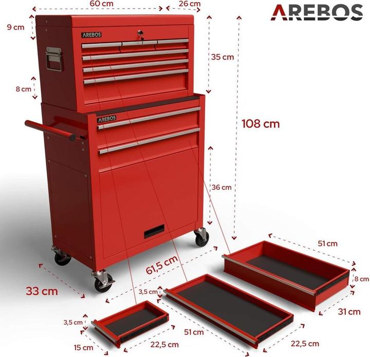 Actual product image Arebos Workshop trolley (2x)