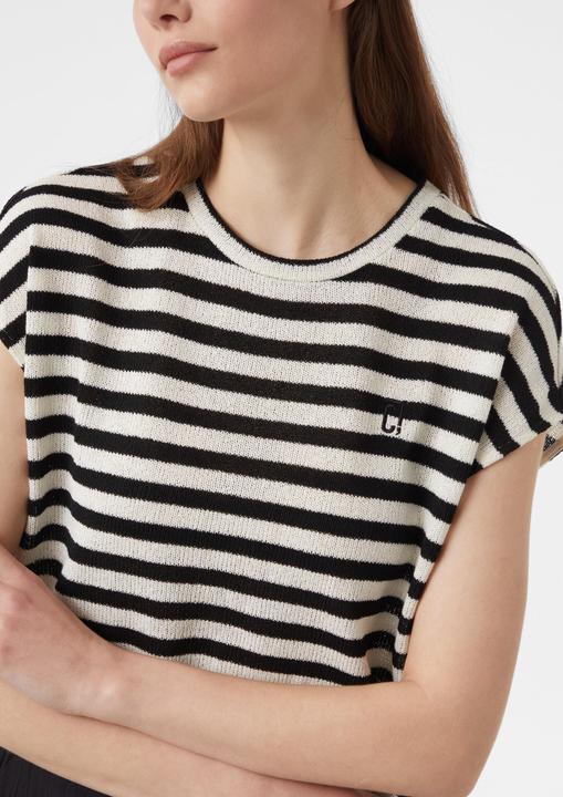 Produktbild Comma T-Shirt Shirt aus Strick-Jersey mit überschnittenen Schultern (36)