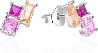 Image du produit Agato - Silver stud earrings with colored zircons AGT-E124PC