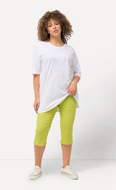 Produktbild Ulla Popken Caprihose Sienna, Fransensaum, schmales Bein, Stretch (60)