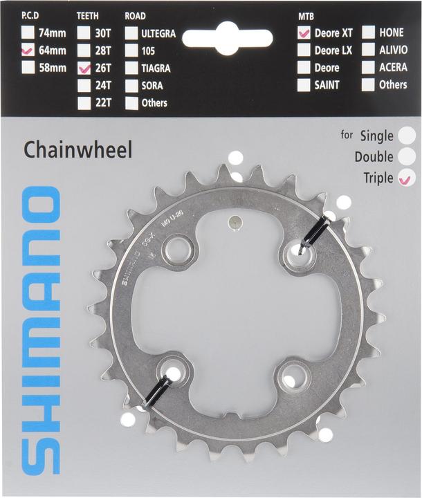 Produktbild Shimano Deore XT FC-M771 Kettenblatt 26 Zähne (26)