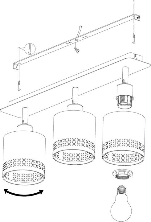 Produktbild EGLO Aufbauspot ESTEPERRA 3x E27, Schwarz/Gold (E27)