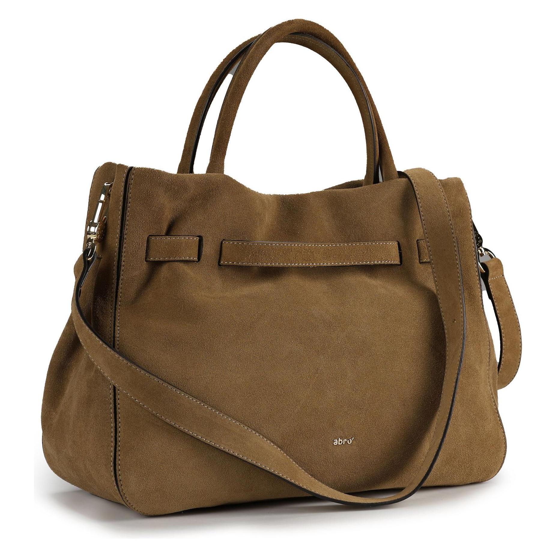 Abro, Damen, Handtasche, Jill Schultertasche Leder 36 Cm, Braun