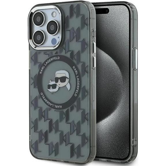 Karl Lagerfeld KLHMP15LHMCKMHK iPhone 15 Pro 6.1" czarny/black IML Monogram Karl&Choupette Head MagS (Apple iPhone 15 Pr...